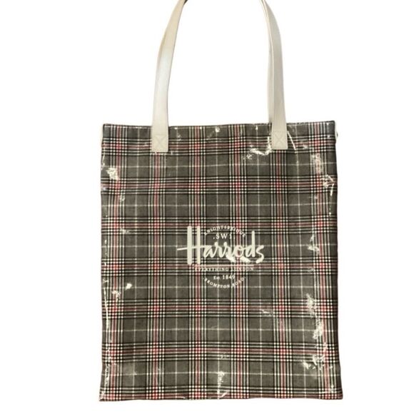 Harrods Southbank Tartan Plaid Tote - Picture 1 of 10